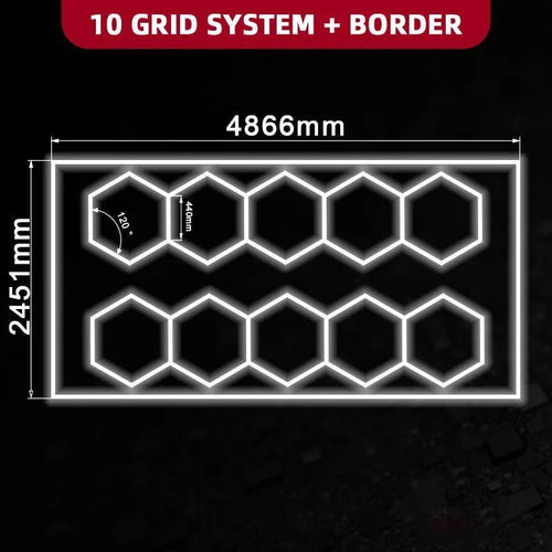 10 Hex Lights System With Border(16′ x 8′) - Home Power Tech