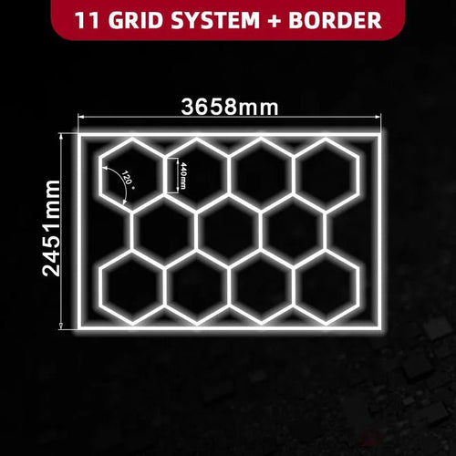 11 Hexagon Lights System With Border (12′ x 8′) - Home Power Tech