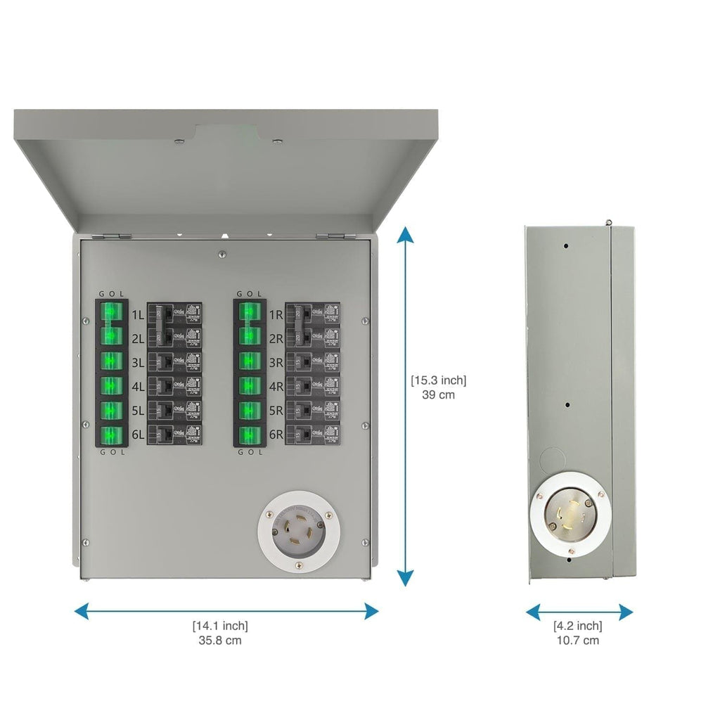 12-Circuit 120/240V 30A Non-Automatic Transfer Switch - Home Power Tech