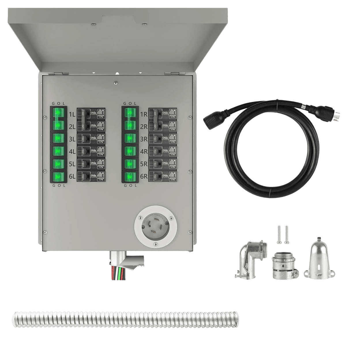 12-Circuit 120/240V 30A Non-Automatic Transfer Switch - Home Power Tech