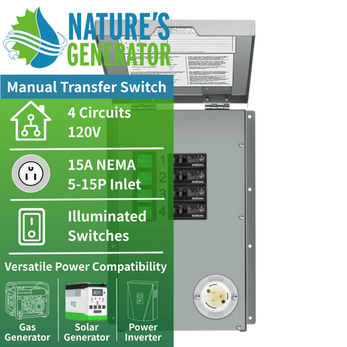 120V 15A 4-Circuit Non-Automatic Transfer Switch - Home Power Tech