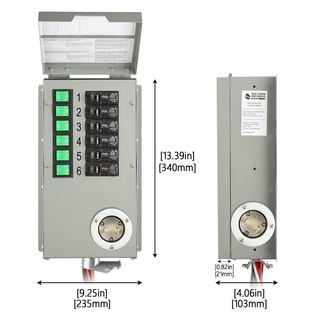 120V 30A 6-Circuit Non-Automatic Transfer Switch - Home Power Tech