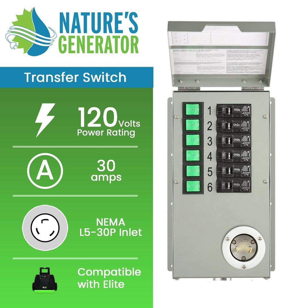 120V 30A 6-Circuit Non-Automatic Transfer Switch - Home Power Tech