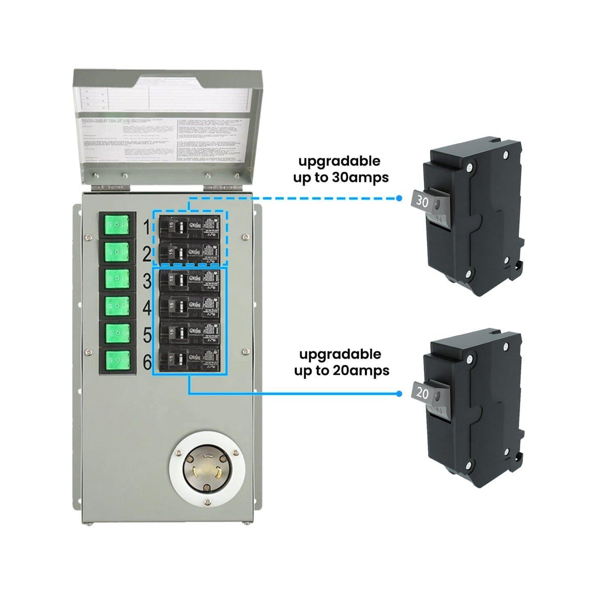 120V 30A 6-Circuit Non-Automatic Transfer Switch - Home Power Tech