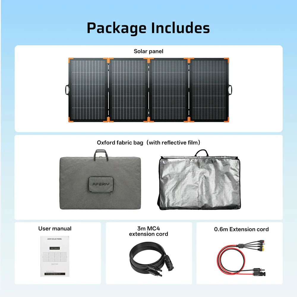 AFERIY ‎AF-SA400 400W Portable Solar Panel (Upgraded Version) - Home Power Tech