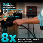 EVIQO Level 2 EV Charger, 40A (9.6kW), 240V, NEMA 14-50 Plug-in, J1772 for Non-Tesla EVs - Home Power Tech