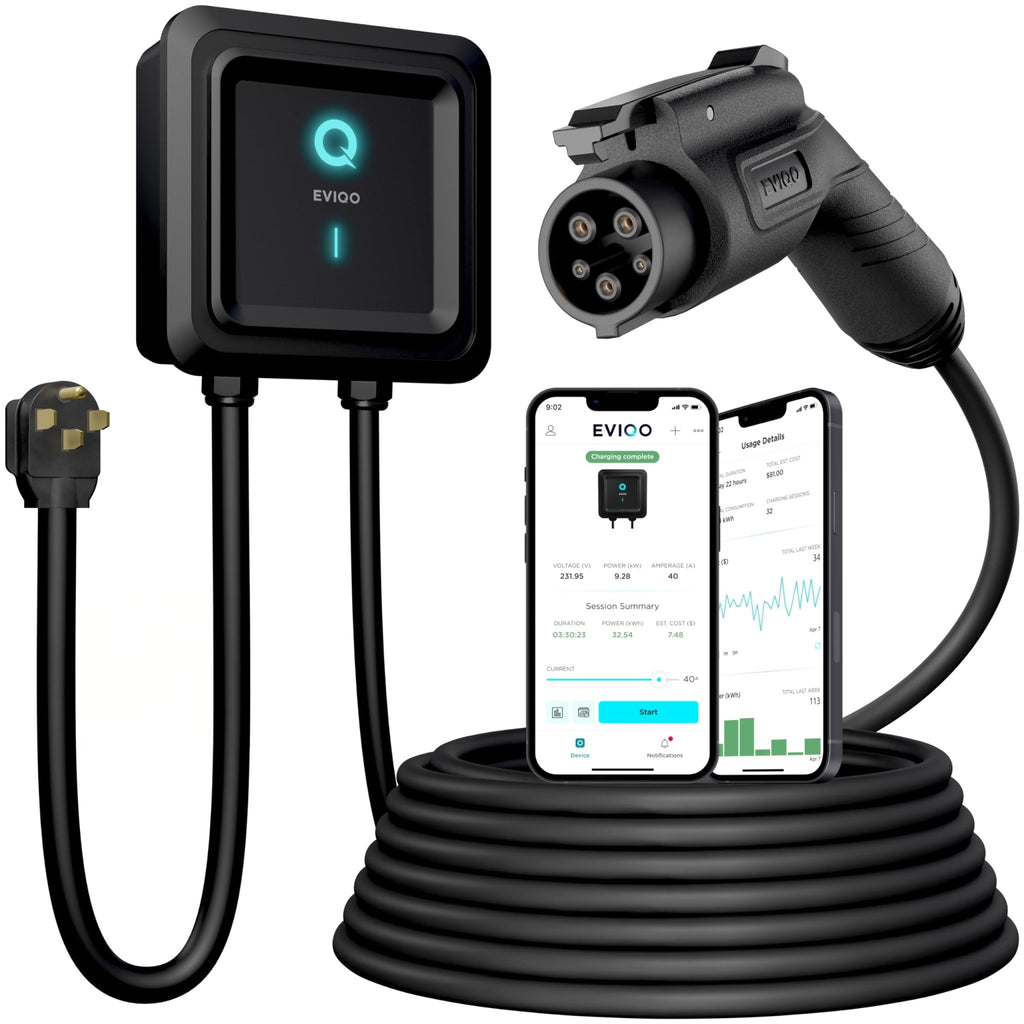EVIQO Level 2 EV Charger, 48A (11.5kW), 240V, NEMA 14-50 Plug-in, J1772 for Non-Tesla EVs - Home Power Tech
