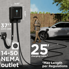 EVIQO Level 2 EV Charger, 48A (11.5kW), 240V, NEMA 14-50 Plug-in, J1772 for Non-Tesla EVs - Home Power Tech