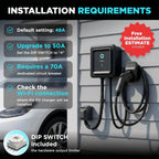 EVIQO Level 2 EV Charger, 48A (50A Max), 240V, Hardwired, J1772 for Non-Tesla EVs - Home Power Tech
