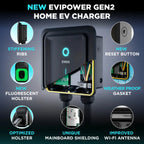EVIQO NACS Level 2 EV Charger, 48A (50A Max), 240V, Hardwired, for Tesla EVs - Home Power Tech