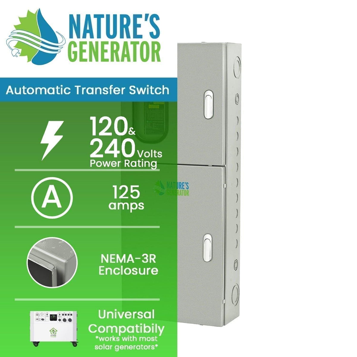 Nature's Generator 125A Automatic Transfer Switch - Home Power Tech