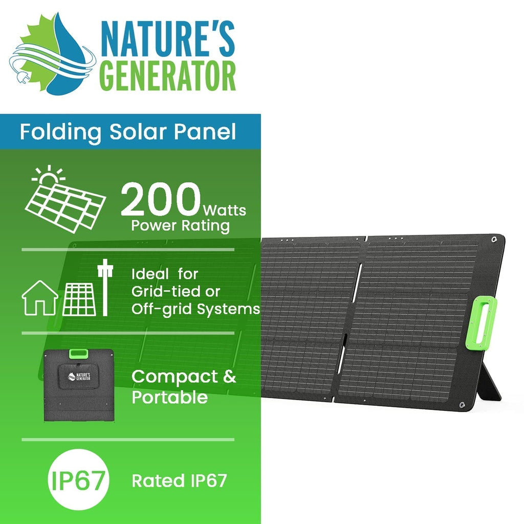 Nature's Generator Folding 200W Solar Panel - Home Power Tech