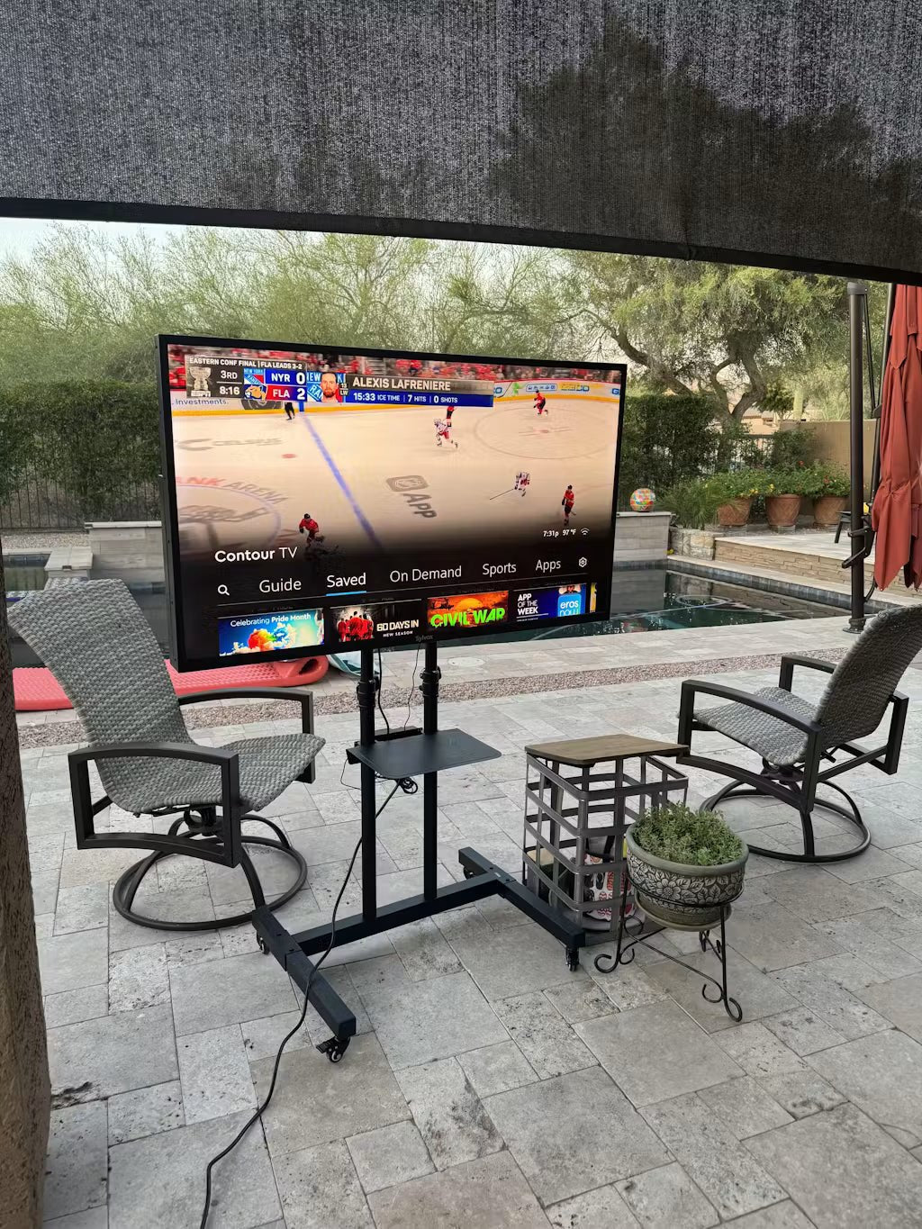 Outdoor Partial Sun TV Deck Pro 2.0/3.0 QLED Series 75" - Home Power Tech