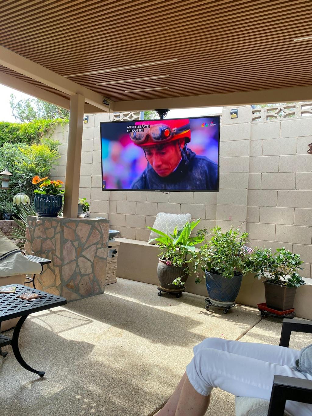Outdoor Partial Sun TV Deck Pro 2.0/3.0 QLED Series 75" - Home Power Tech
