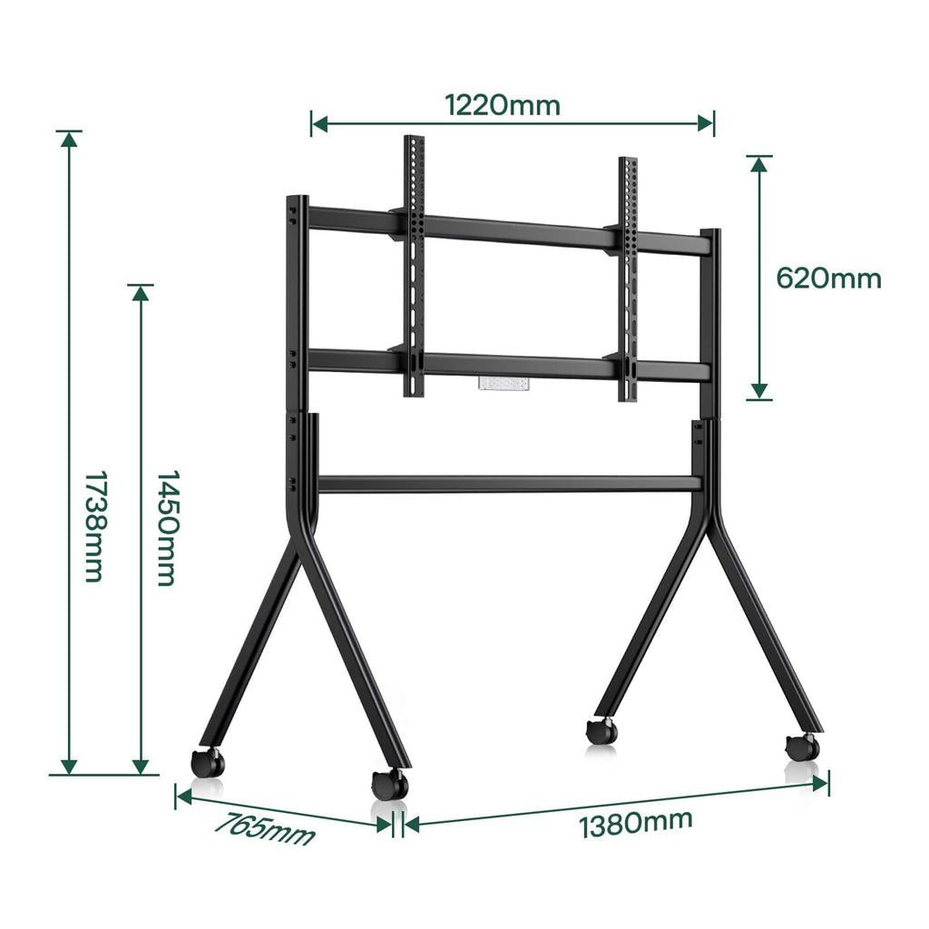 Outdoor Y-Type Rolling TV Cart for 65"-75" TVs - Home Power Tech