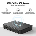 PECRON D77 DC UPS Battery Backup 76.96Wh - Home Power Tech