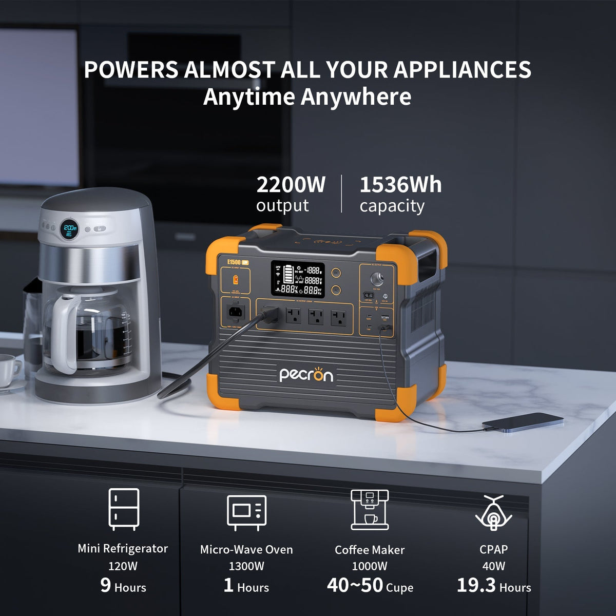 Pecron E1500LFP Expandable Portable Power Station 2200W LiFePO4 WiFi - Home Power Tech