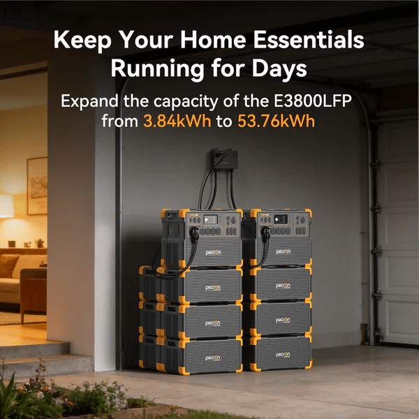 PECRON EP3800 - 48V Expansion Battery 3072Wh for E1500LFP/ E3600LFP/ E1000LFP/ E2400LFP/ F3000LFP - Home Power Tech