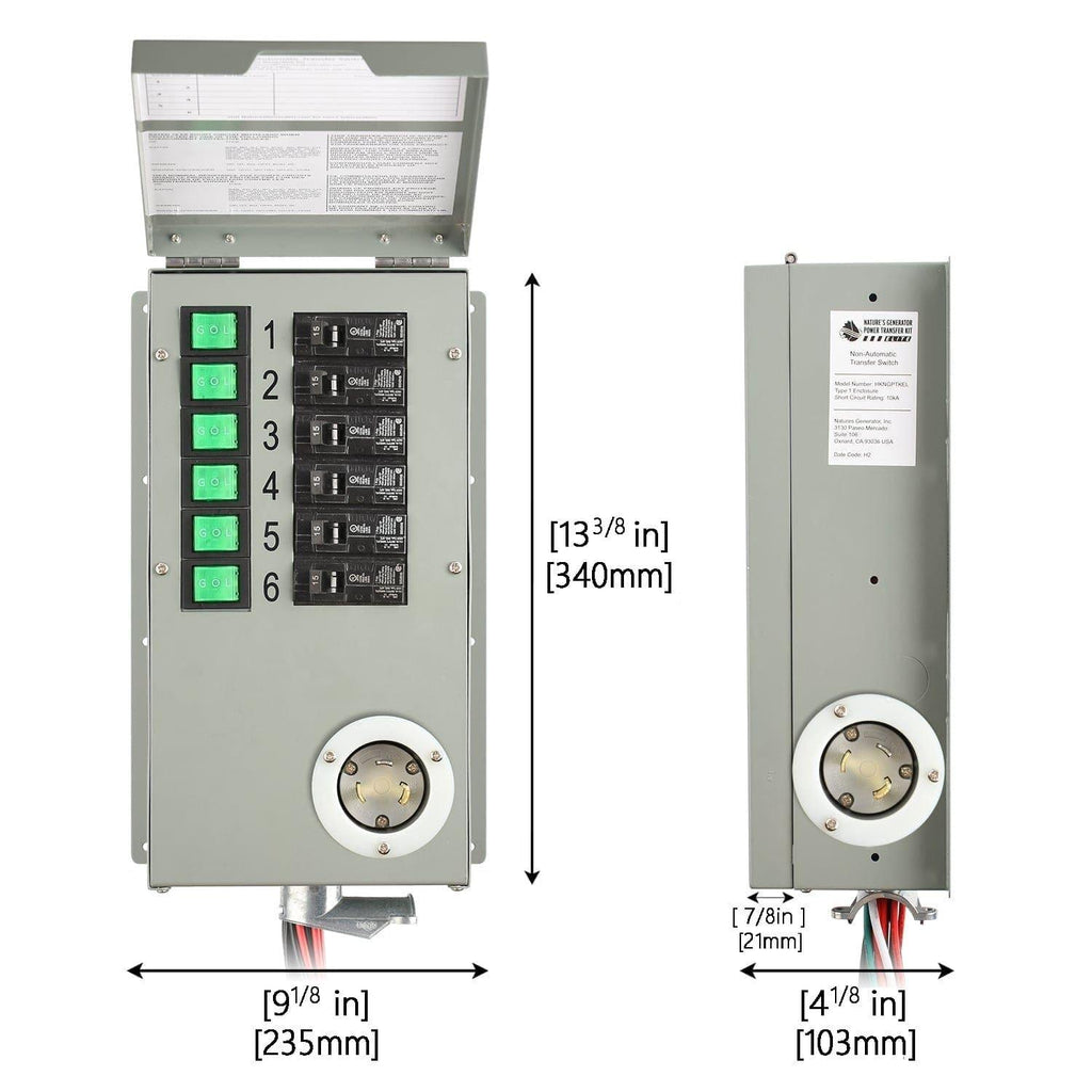 Refurbished - 120V 30A 6-Circuit Non-Automatic Transfer Switch - Home Power Tech