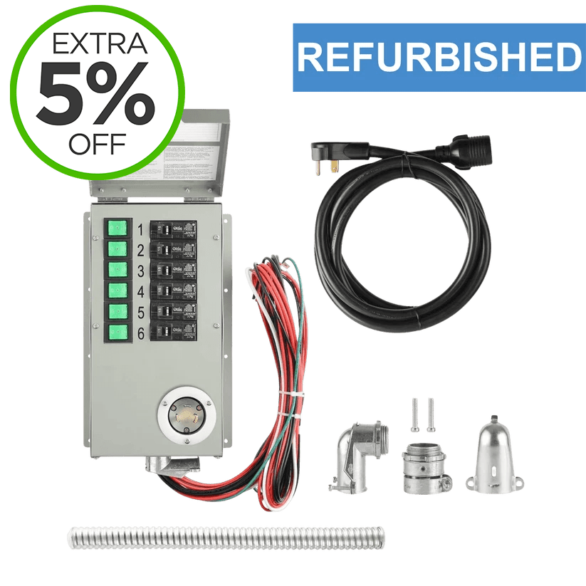Refurbished - 120V 30A 6-Circuit Non-Automatic Transfer Switch - Home Power Tech