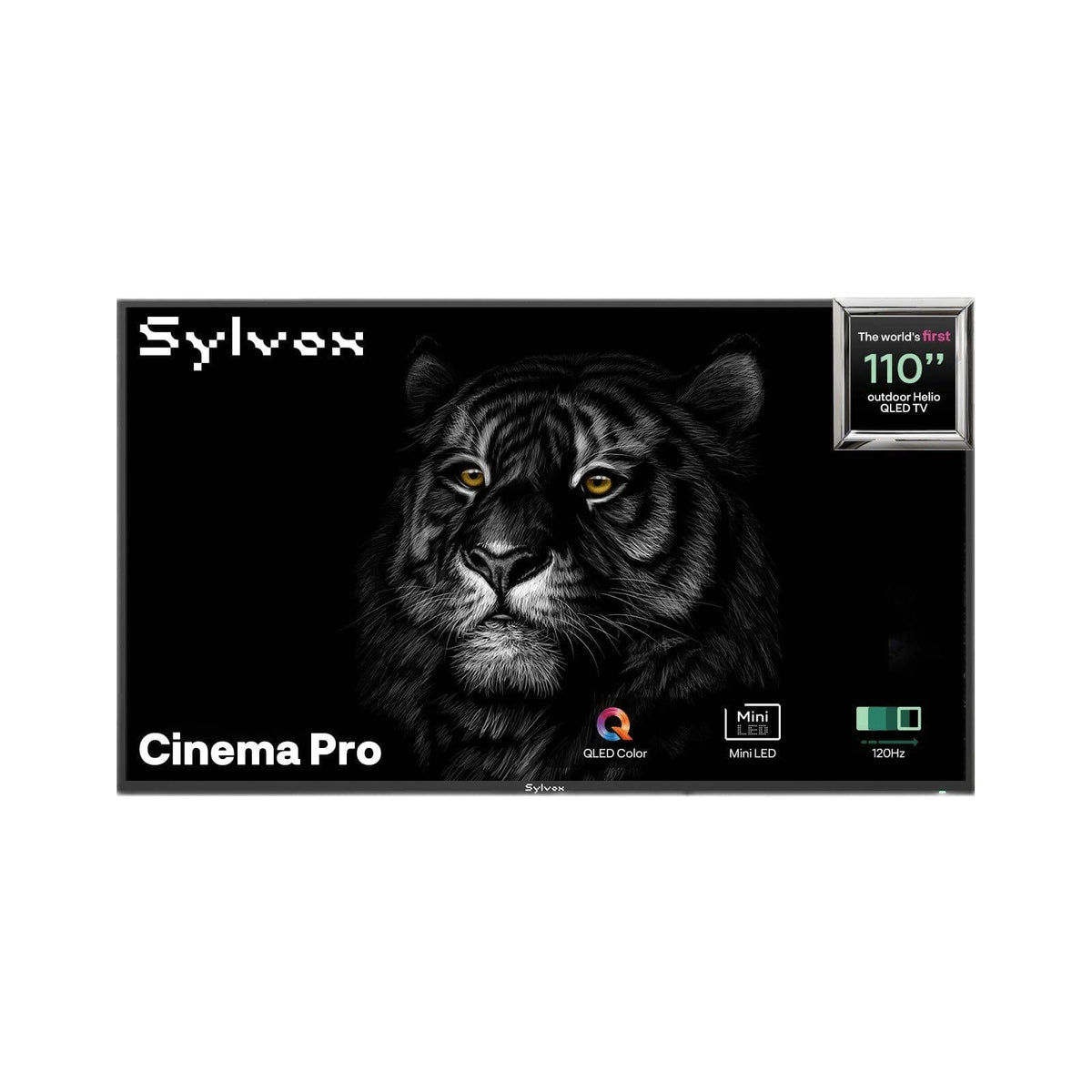 Sylvox Cinema Pro 110" Helio QLED Outdoor TV With Wall Mount-(5000Nits, 120HZ) - Home Power Tech